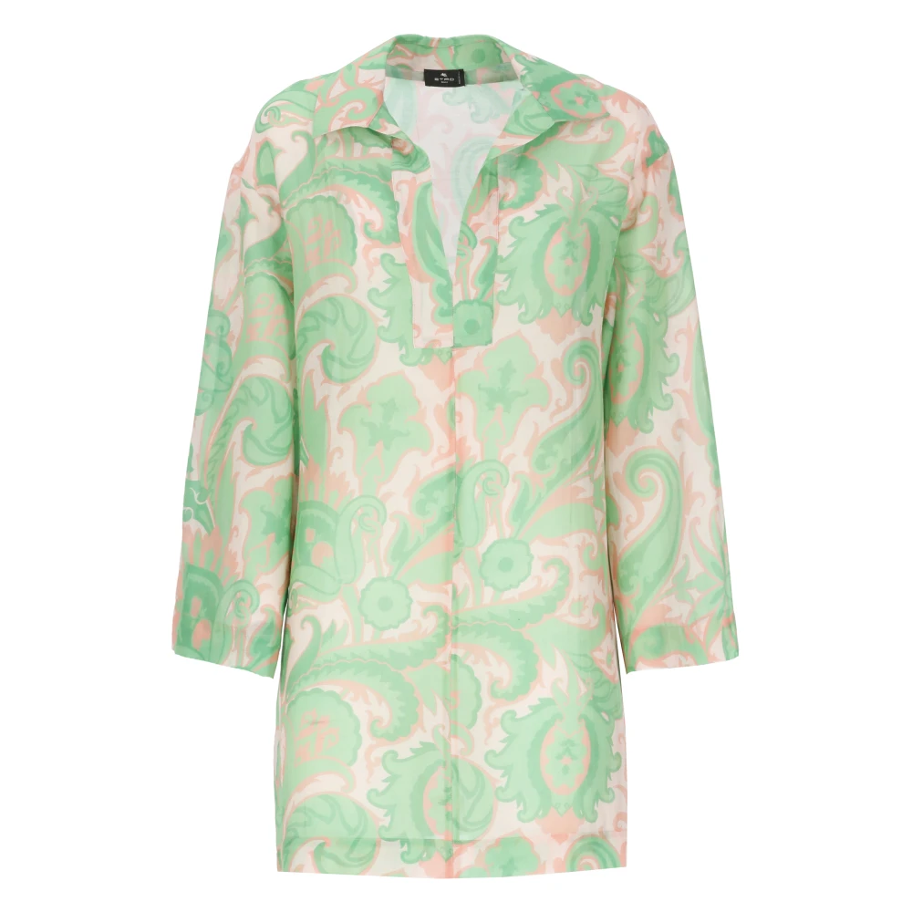 ETRO Roze Paisley Kraag Jurk voor Vrouwen Multicolor Dames