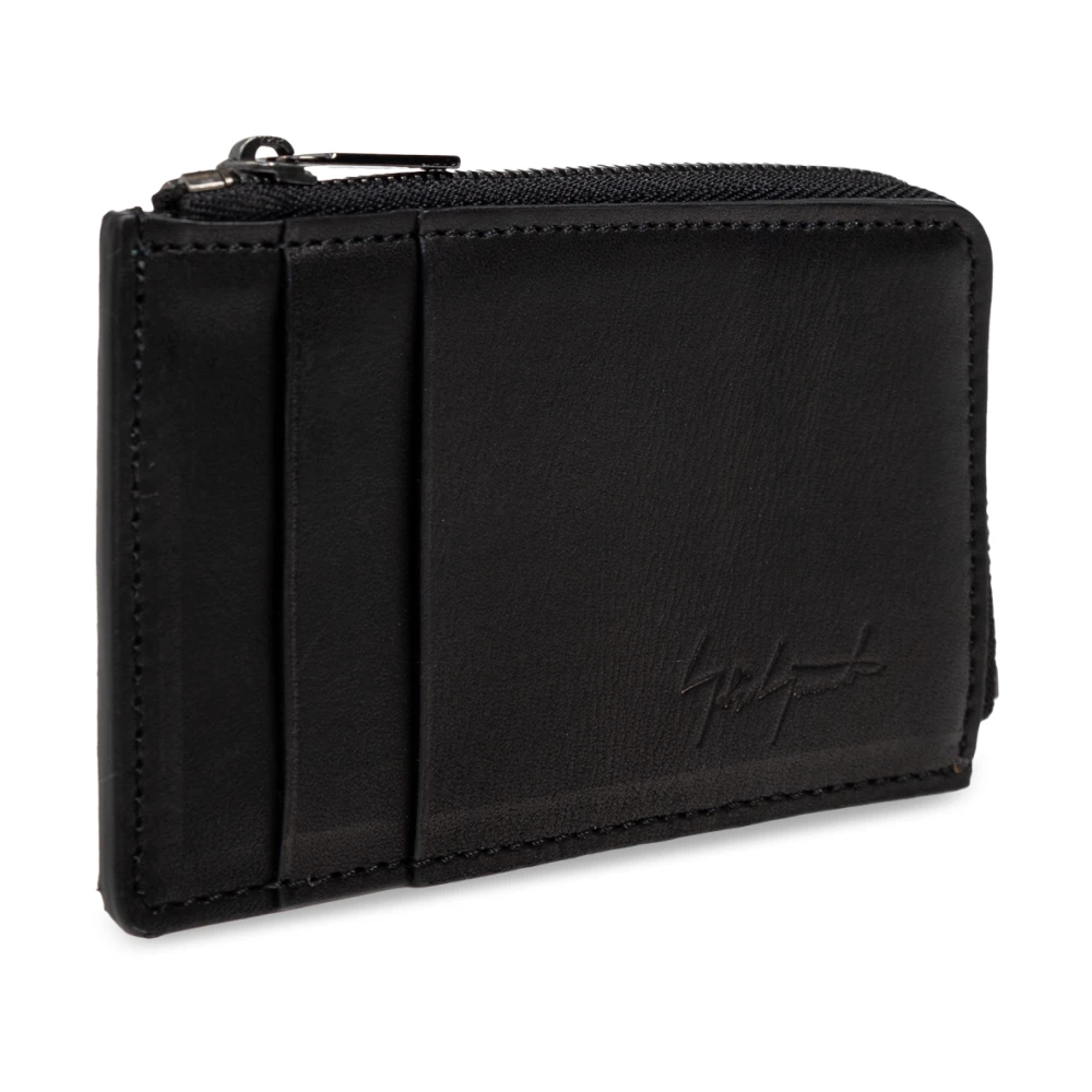Yohji Yamamoto Leren portemonnee Black Heren