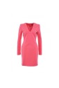 pink-v-neck-zipper-dress