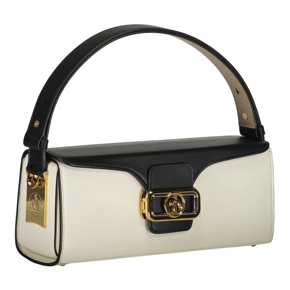 Lanvin Kalfsleren Handtas met Push-Lock Sluiting White Dames