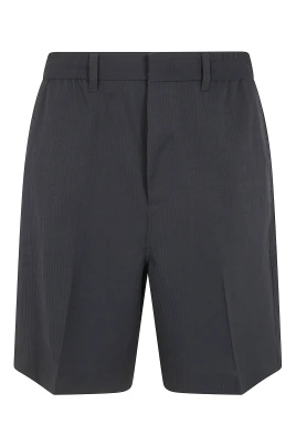 Nylon Seersucker Elasticated-Back Bermuda Shorts