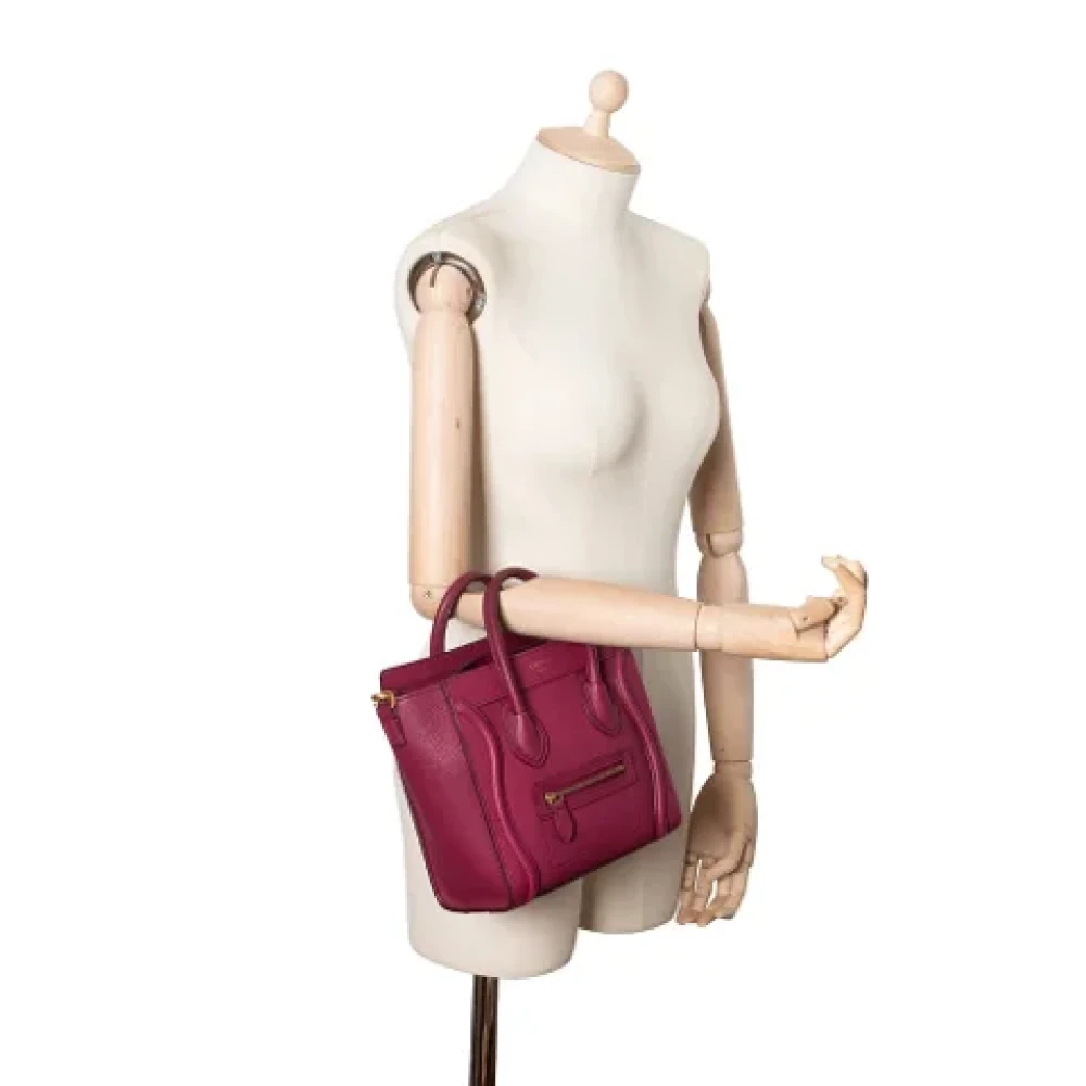 Celine Vintage Pre-owned Leather celine-bags Purple Dames
