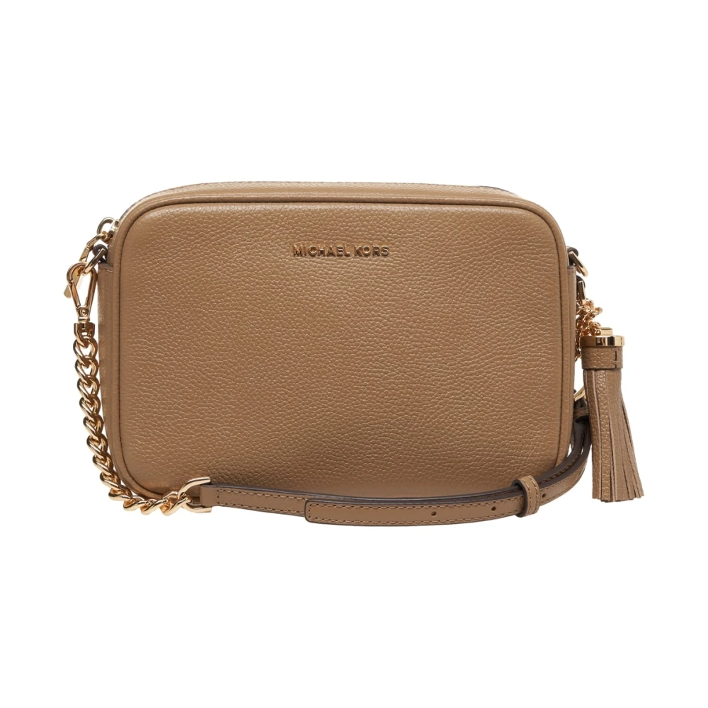 Michael Kors Beige Leren Schoudertas Ginny Beige Dames