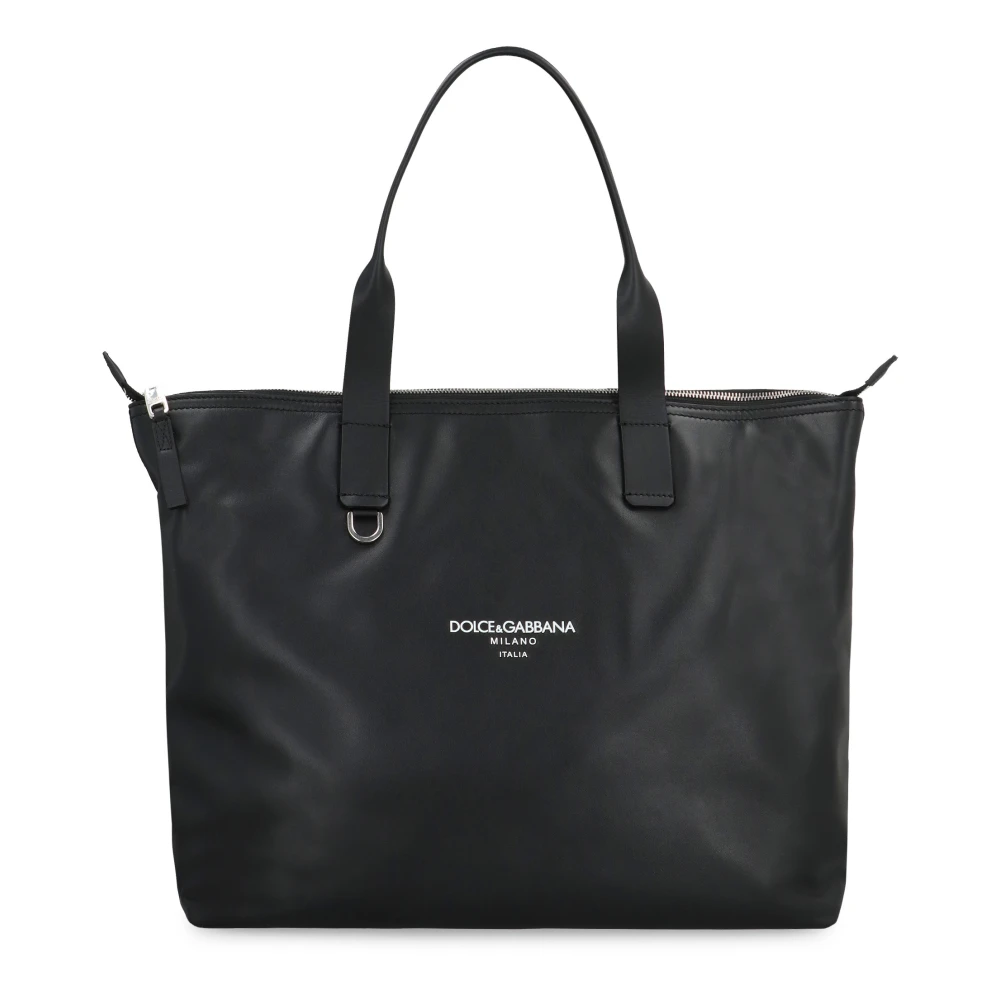 Dolce & Gabbana Gladleren tote tas Black Heren