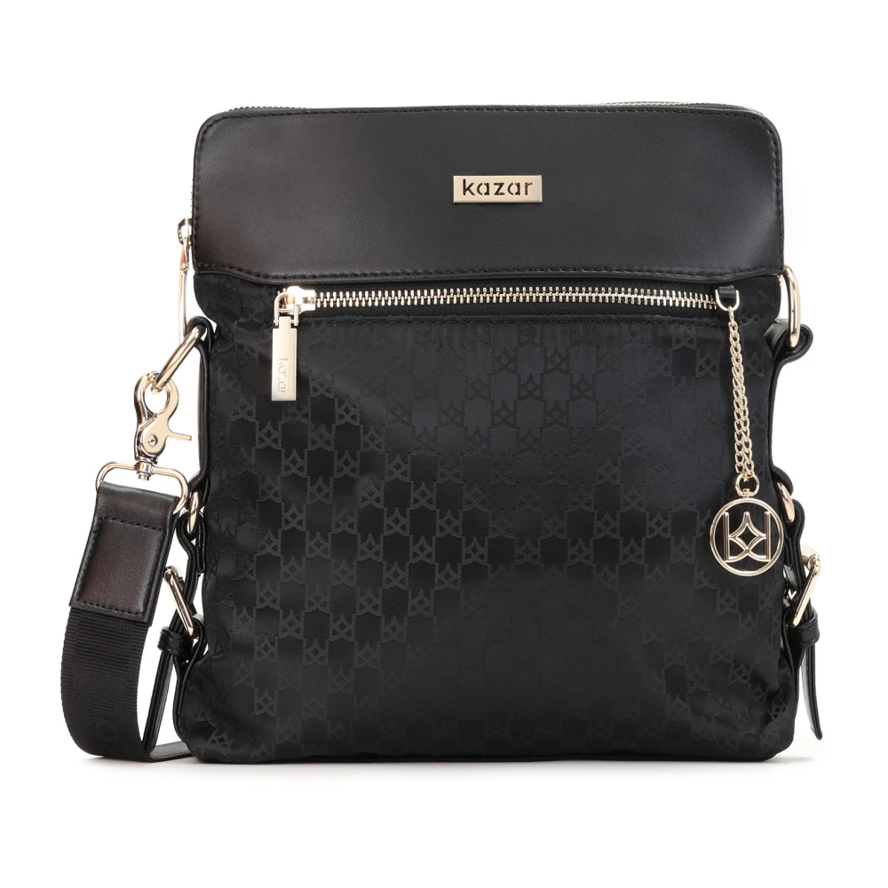 Kazar Dames zwarte messenger tas Black Dames