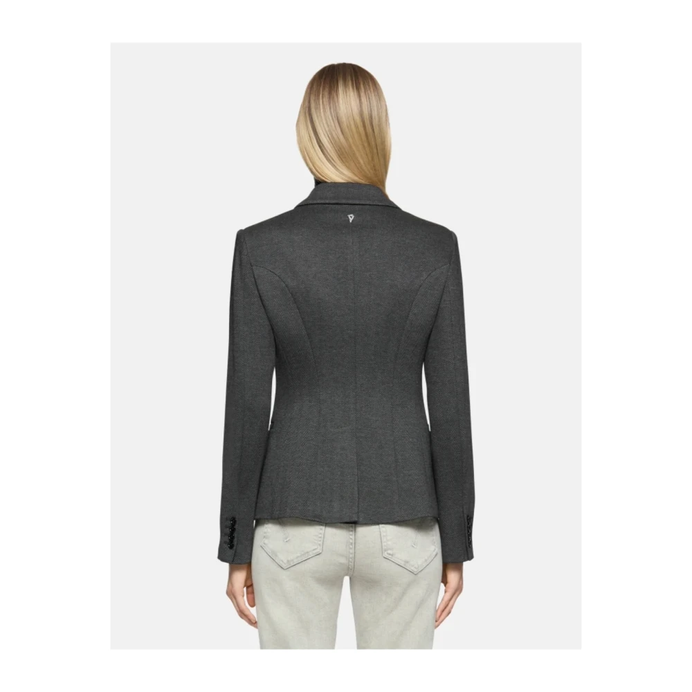 Dondup Jersey blazer met enkele knoopsluiting Gray Dames