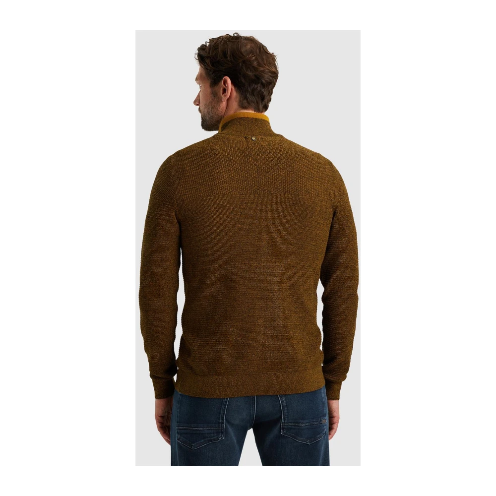 PME Legend Halve Rits Katoenen Trui Brown Heren