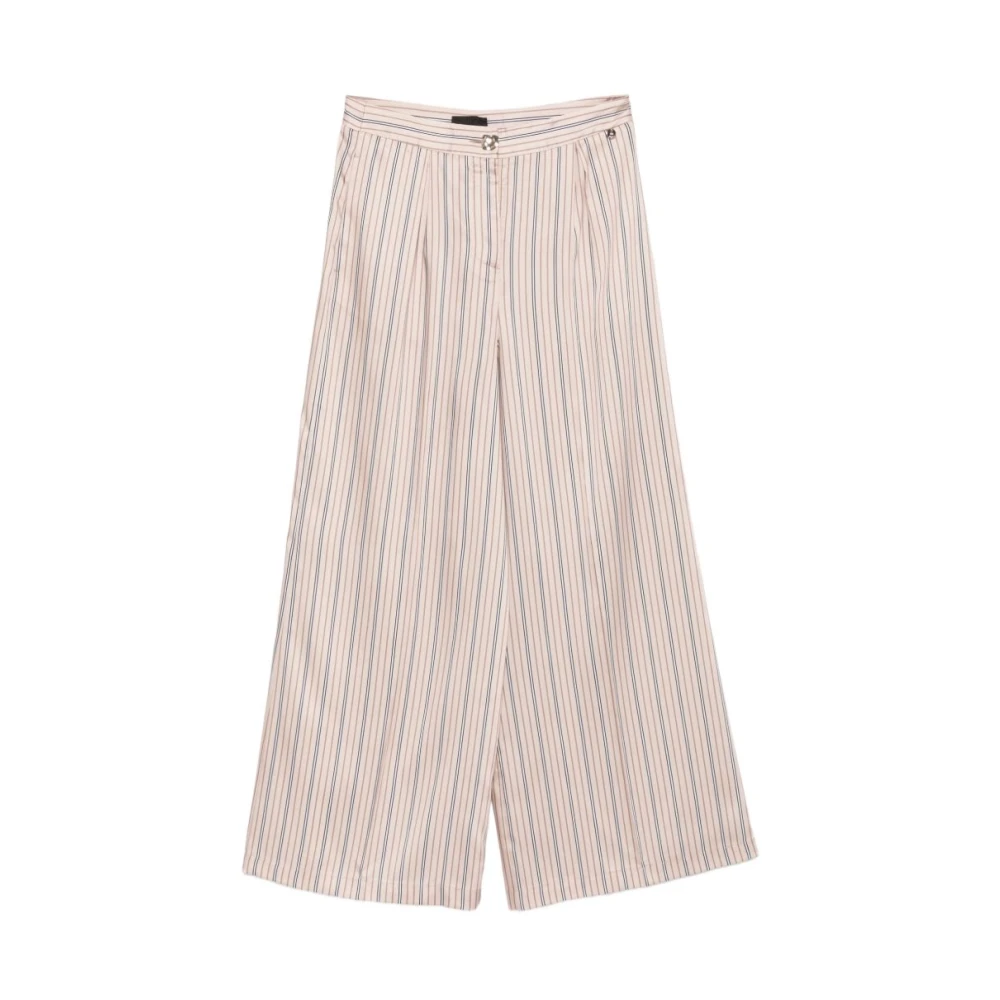 Liu Jo Women's Brown Wide Trousers, L, Striped Palazzo Trousers