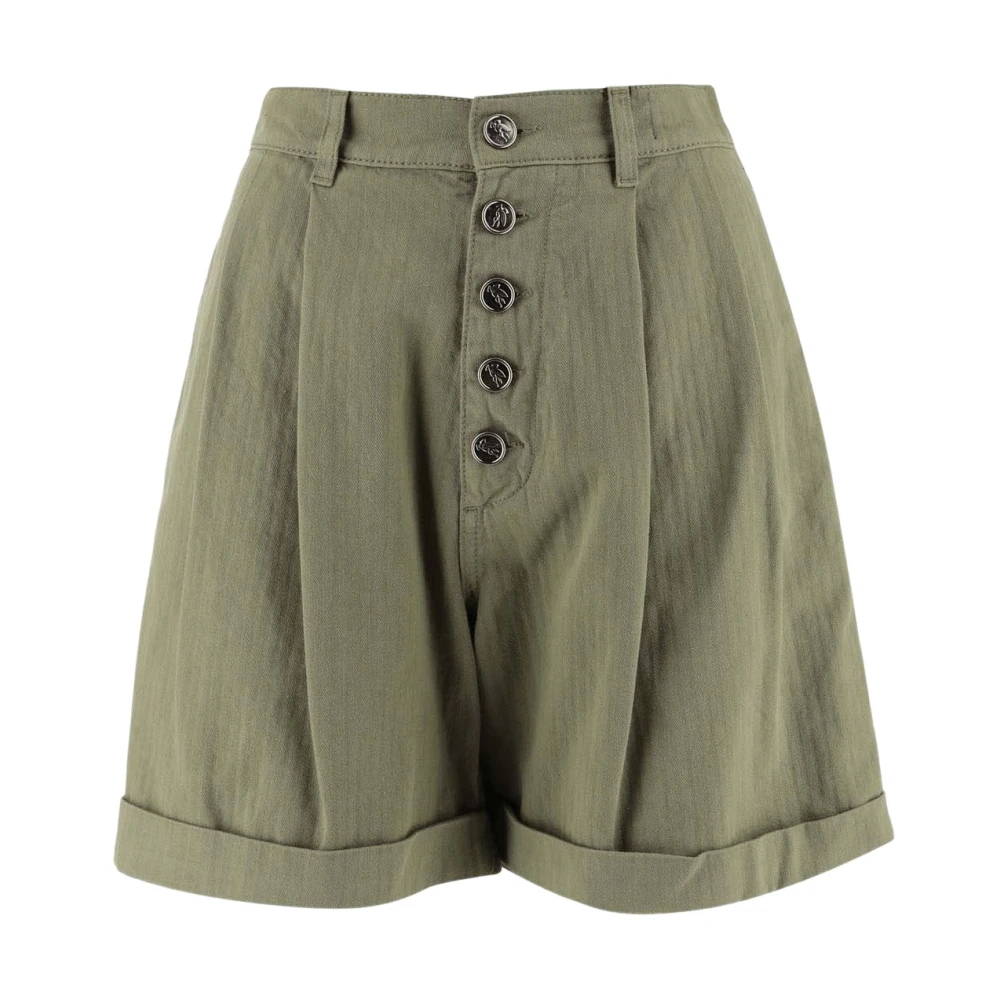 ETRO Groene Herringbone Patroon Shorts Green Dames