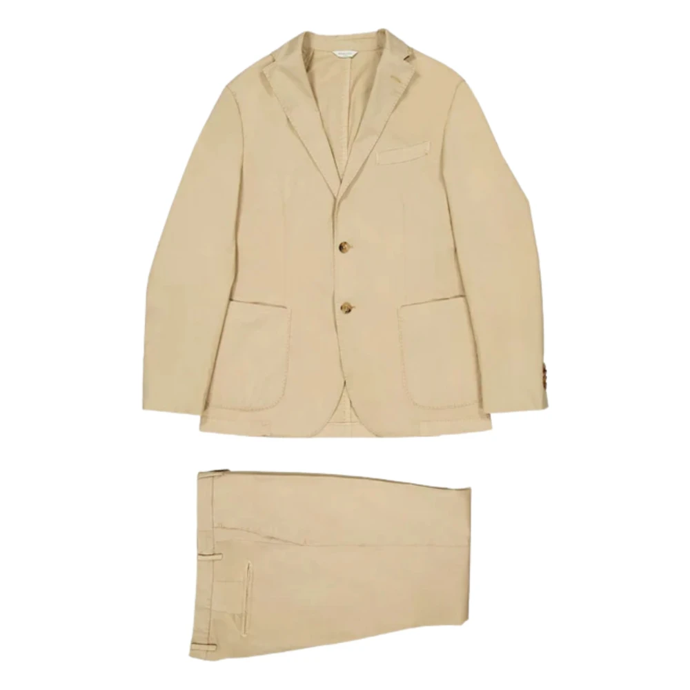 Boglioli Men's Beige Two Button Suit - Single Breasted Suits - M - Suits