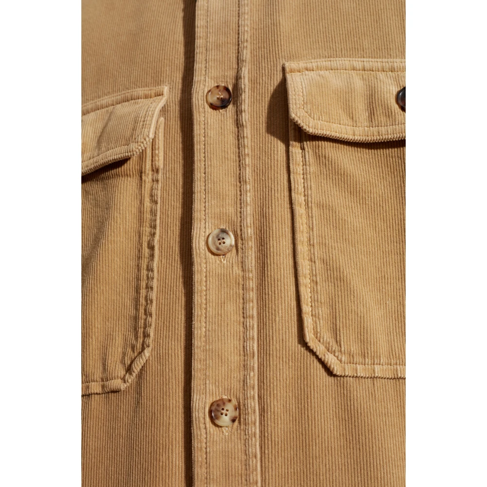 Saint Laurent Corduroy Overhemd Beige Heren