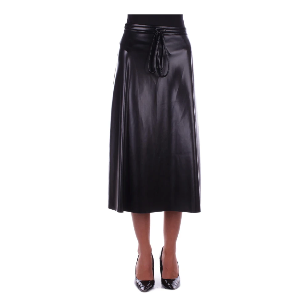 H2O Zwarte Rok met Ritssluiting en Banddetail Black Dames