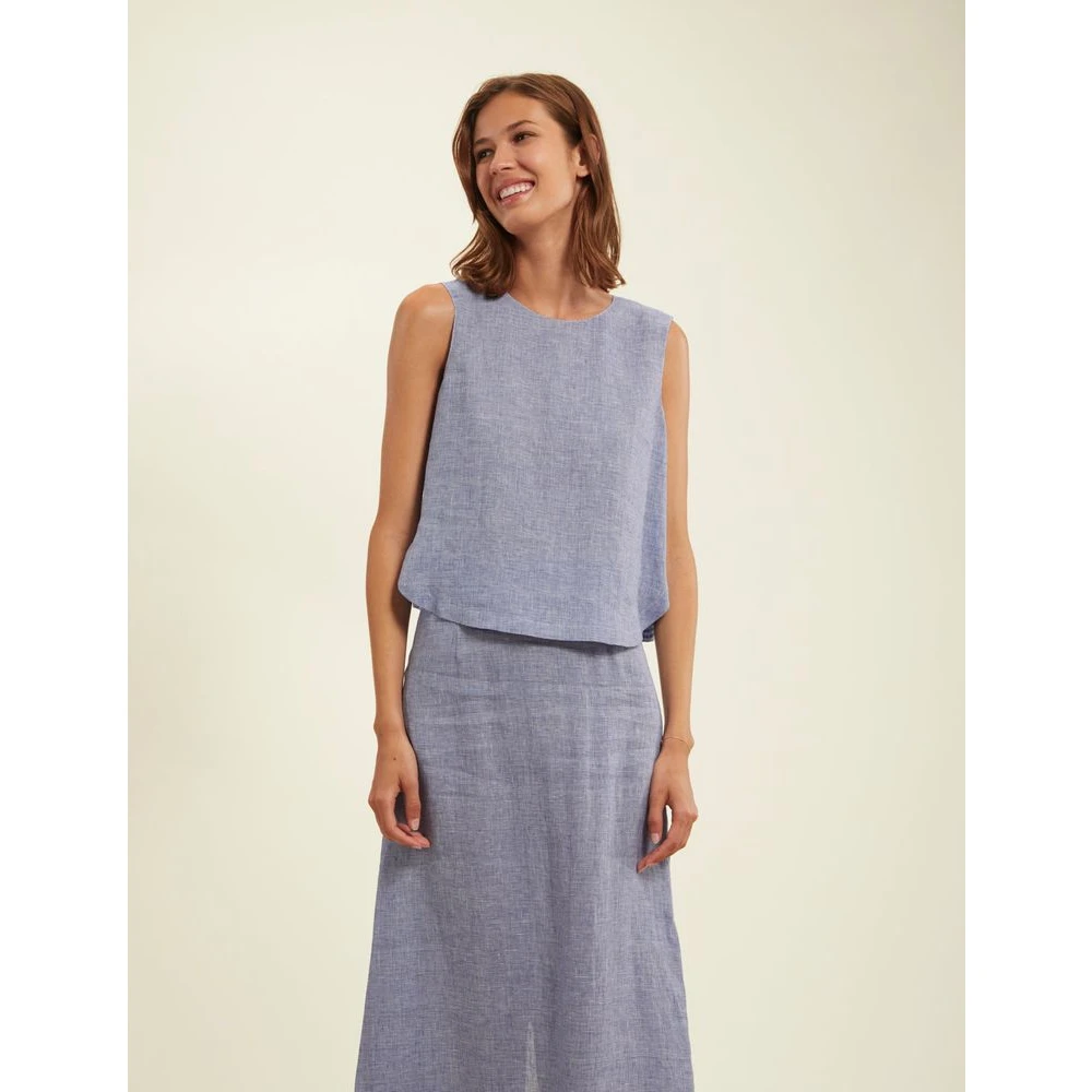 Ines De La Fressange Paris Albert blue linen blouse Blue Dames