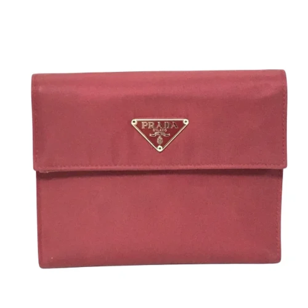 Prada Vintage Pre-owned Fabric wallets Red Dames