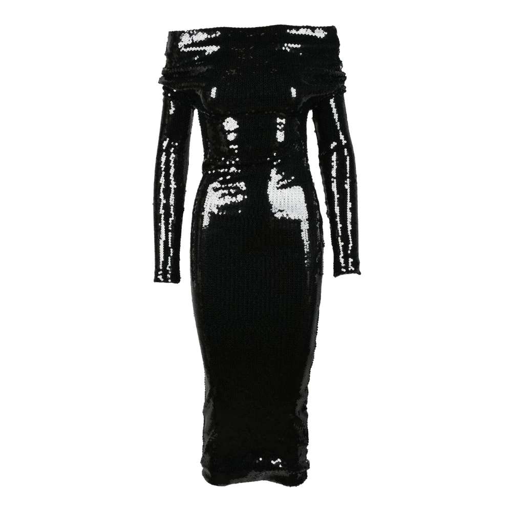 Alexandre Vauthier Elegante Damesjurk Polyester Elastaan Black Dames