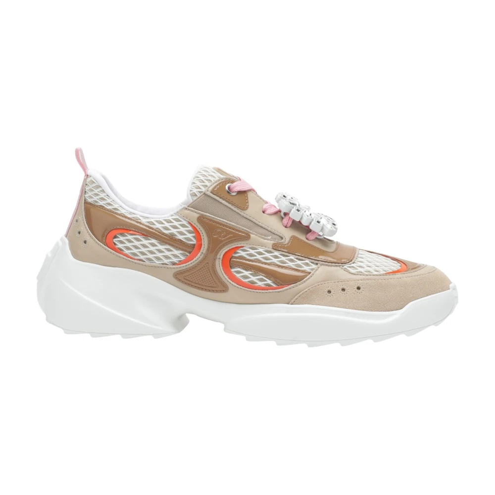 Roger Vivier Strass Lace-Up Dames Schoenen Beige