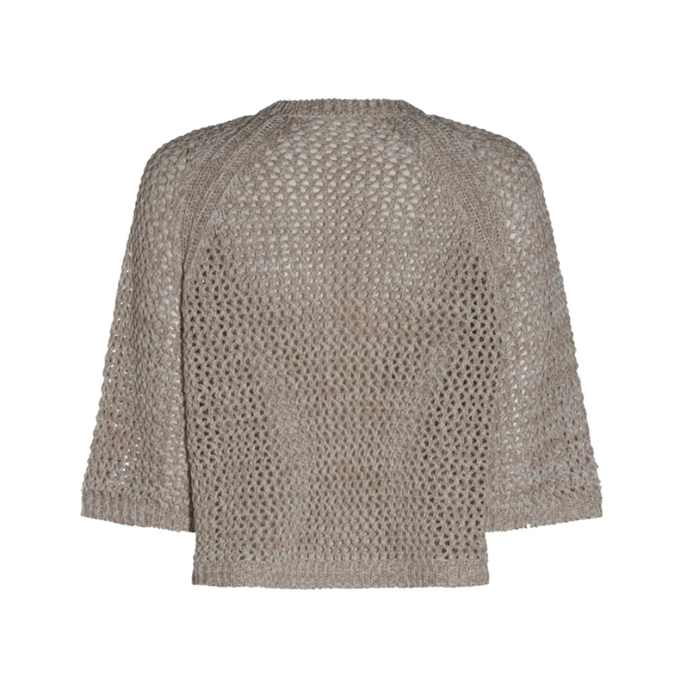 Fabiana Filippi Beige Crew Neck Sweater Gray Dames