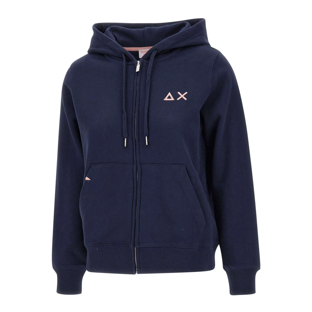 Sun68 Blauwe Katoenen Sweatshirt met Capuchon Blue Dames