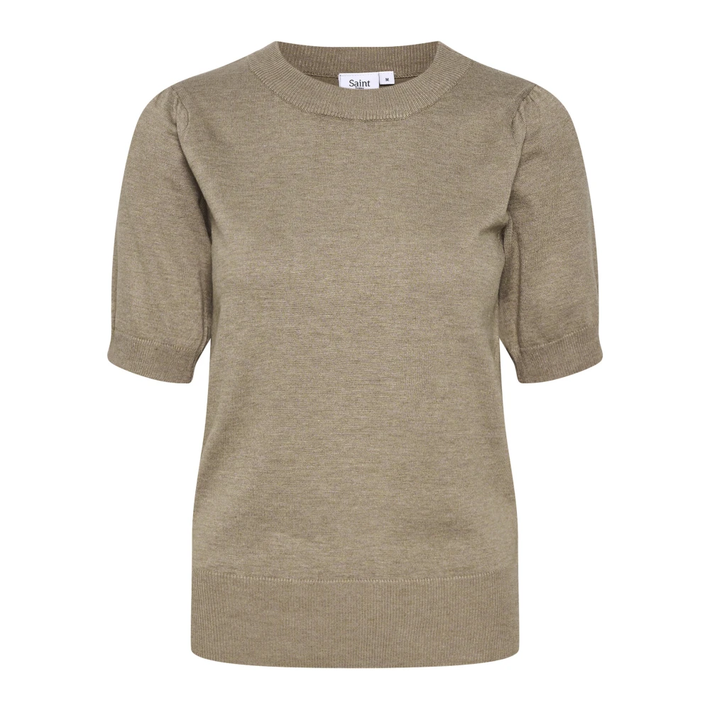 Saint Tropez Round-neck Knitwear Beige Dames