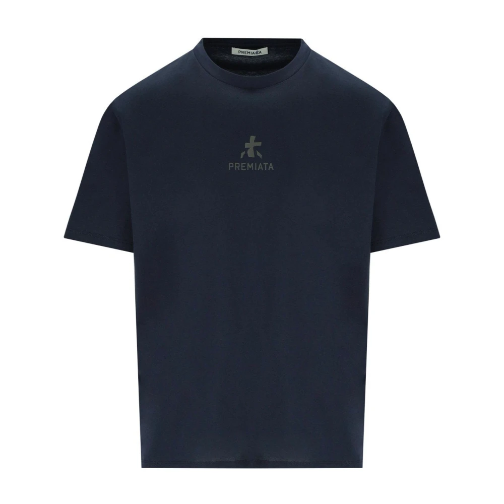 Premiata Blue T-Shirts, Male, S, Jersey T-Shirt With Zigzag Stitch