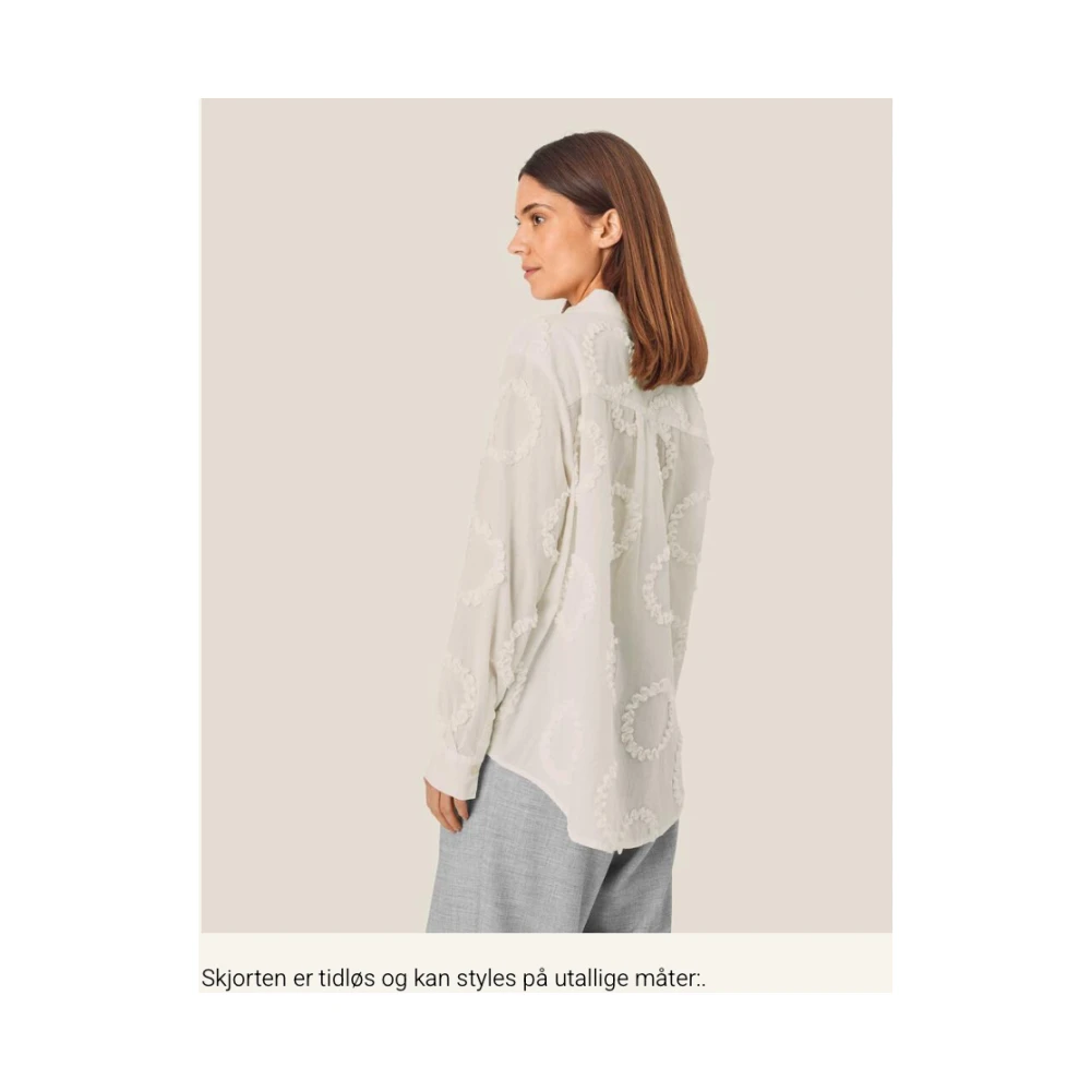 Masai Witte Katoenen Blouse met Cirkeldetails White Dames