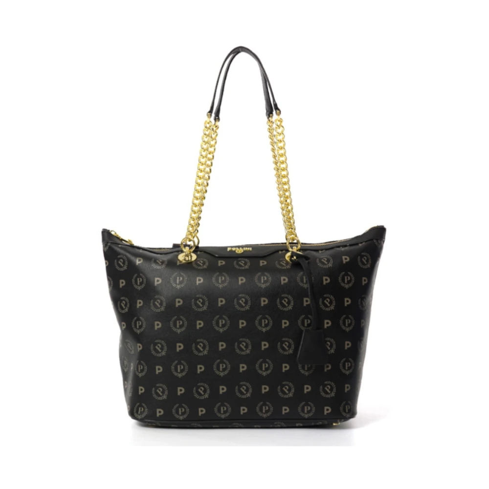 Pollini Women's Black Shopping Bags, One Size, Shoppers