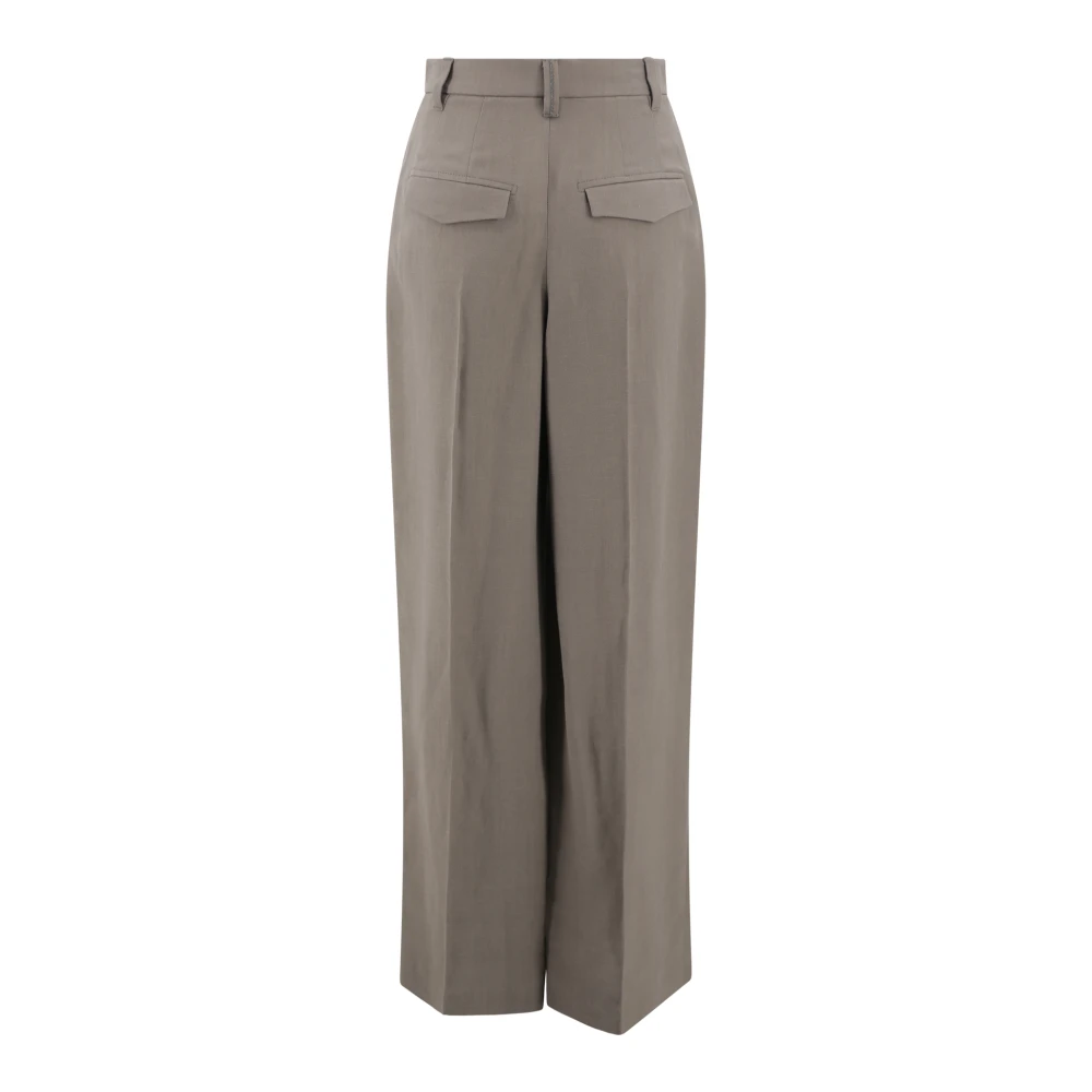 BRUNELLO CUCINELLI Chocoladebruine op maat gemaakte geplooide broek Brown Dames