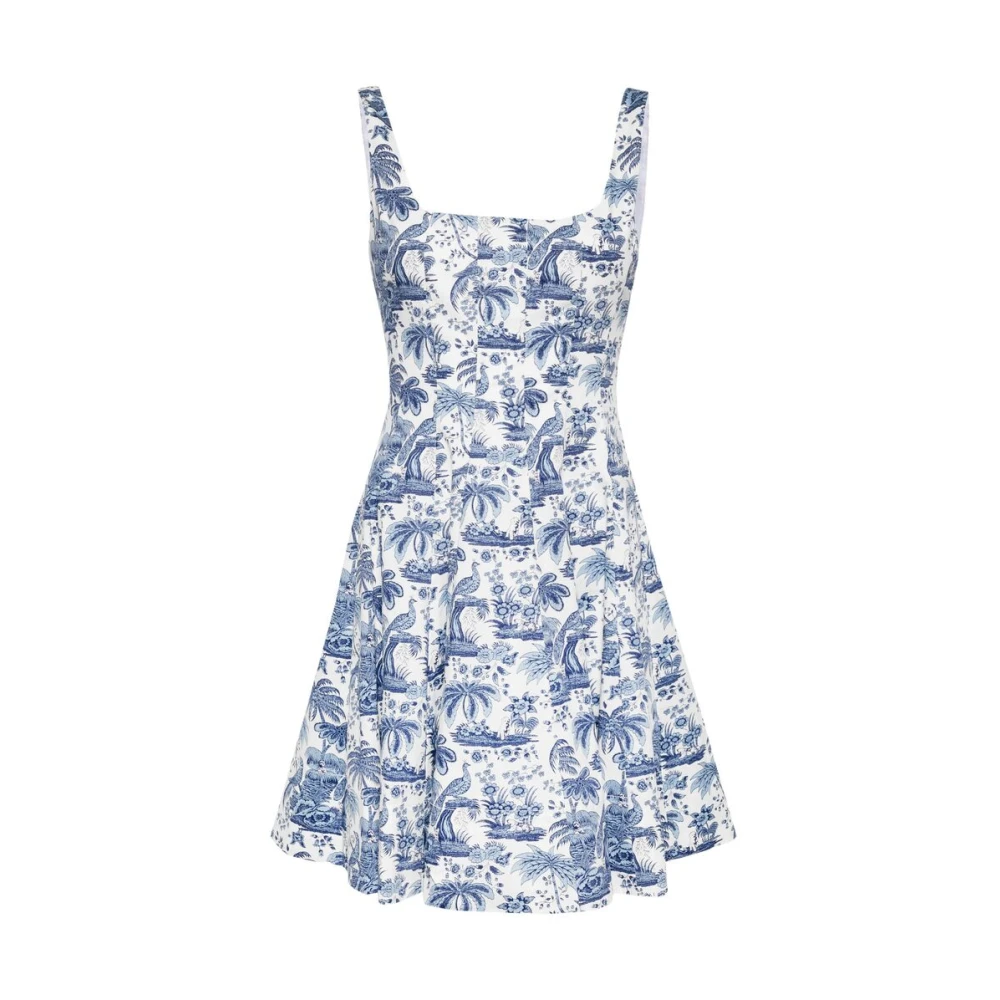 Staud Grafische Print Blauw Witte Jurk Multicolor Dames