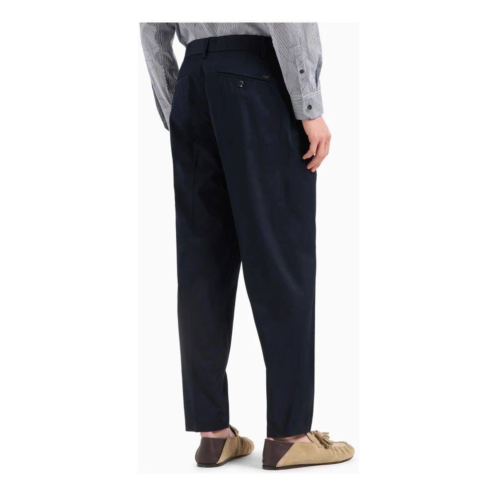 Emporio Armani Blauwe Chino Broek Slim Fit Blue Heren