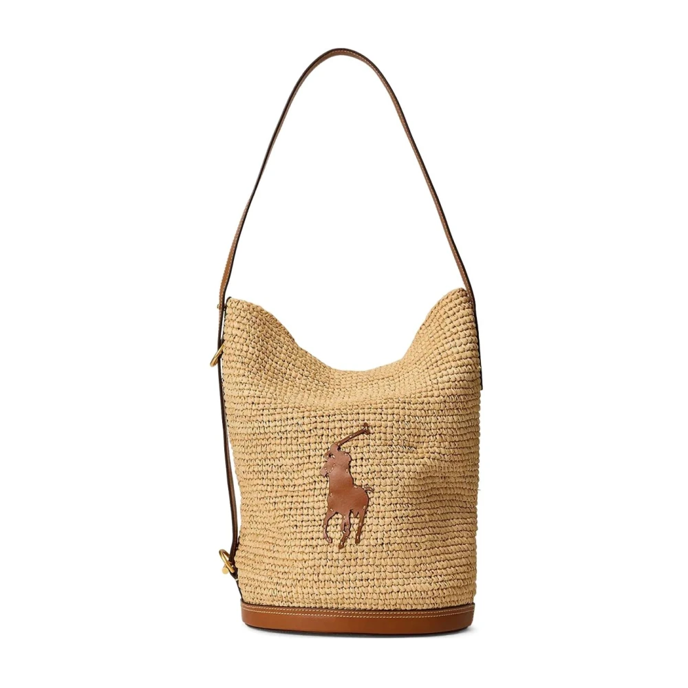 Polo Ralph Lauren Natuurlijke Raffia Handtas Beige Dames