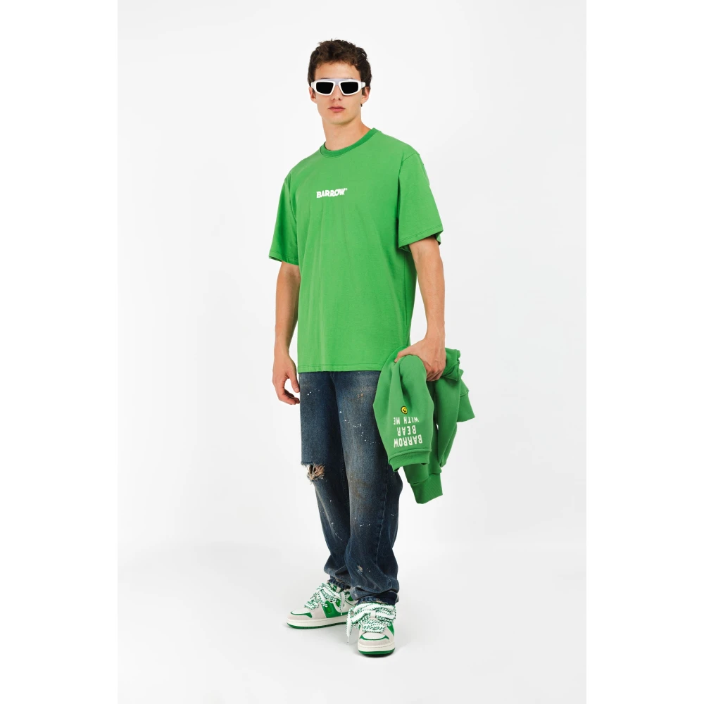 Barrow T-shirt Bubble Lettertype Green Unisex