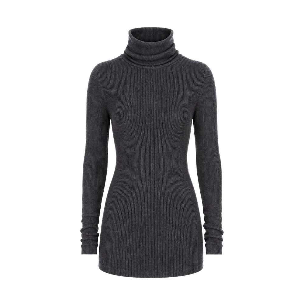 Rick Owens Wool Turtle-Neck Jumper - Female - Turtlenecks - Gray - M - Knitwear