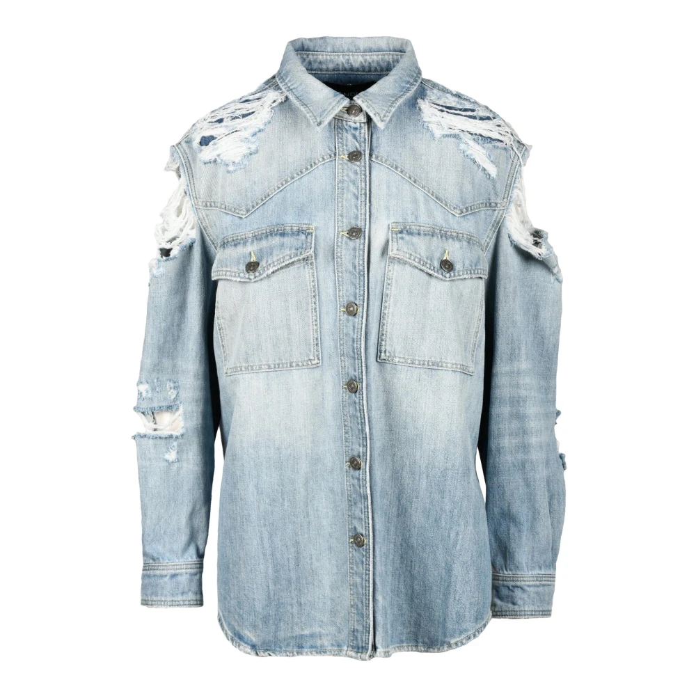 Dondup Katoenen Overhemd Blue Dames