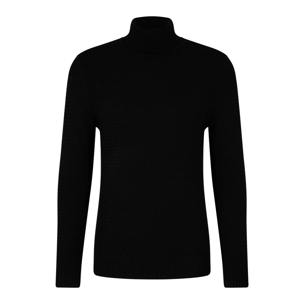 Strellson Zwarte Gebreide Trui met Decoratief Patroon Black Heren