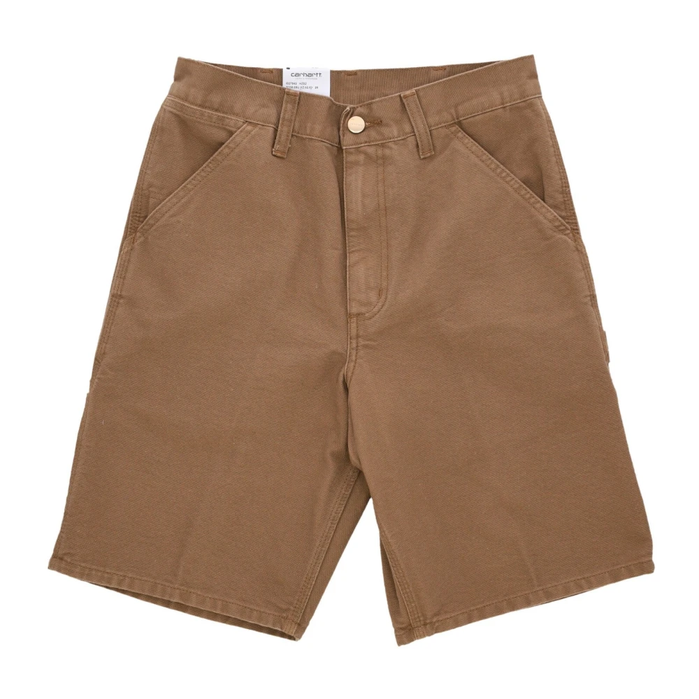 Carhartt Wip Men's Brown Rinsed Short Fabric Trousers - Casual Shorts - W28 - Shorts