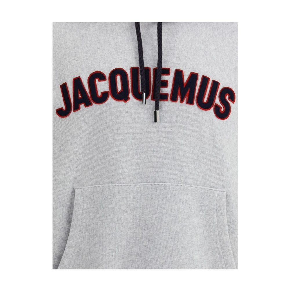 Jacquemus Grijs Melange Baseball Hoodie Gray Heren