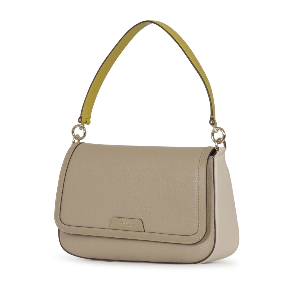 Kate Spade Kleurgeblokkeerde Leren Flap Schoudertas Gray Dames