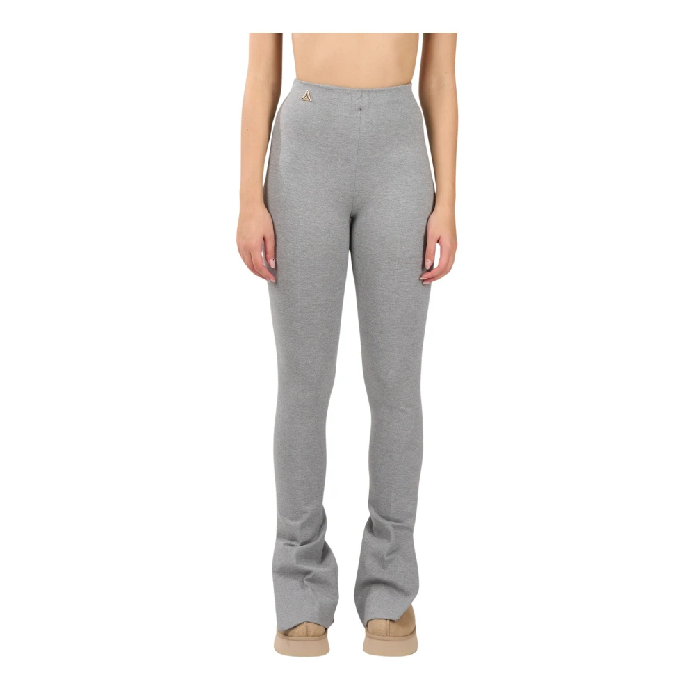 Akep Slim Fit Broek met Zijsplitten Gray Dames