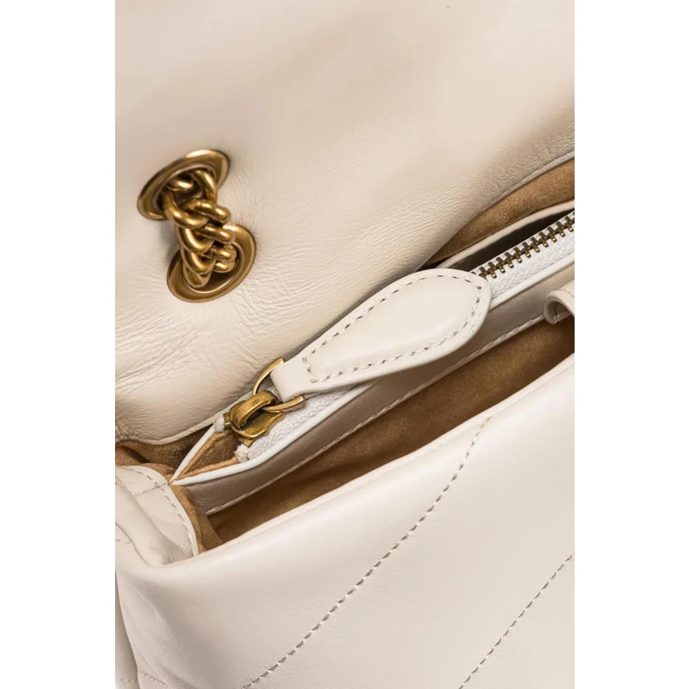 pinko Grote Love Bag Puff in zacht Nappa-leer White Dames