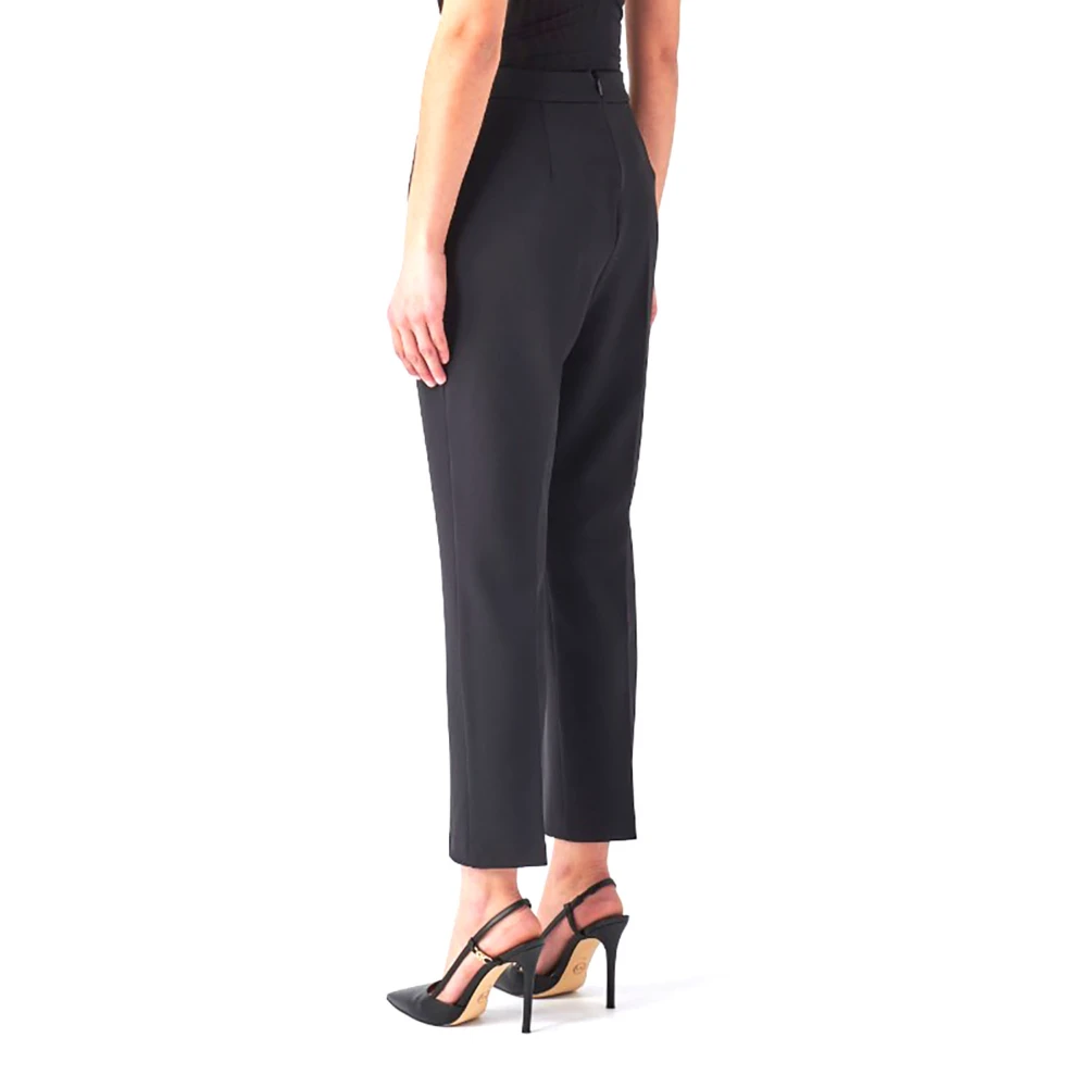 pinko Zwarte Straight Leg Broek Black Dames