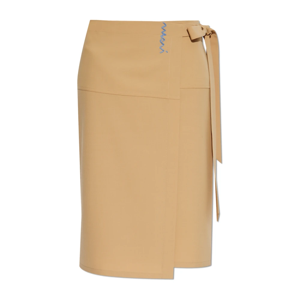 Marni Wikkelrok met strik Beige Dames