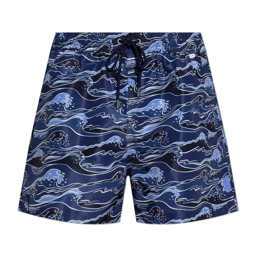 Paul Smith Blå Printed Swim Shorts