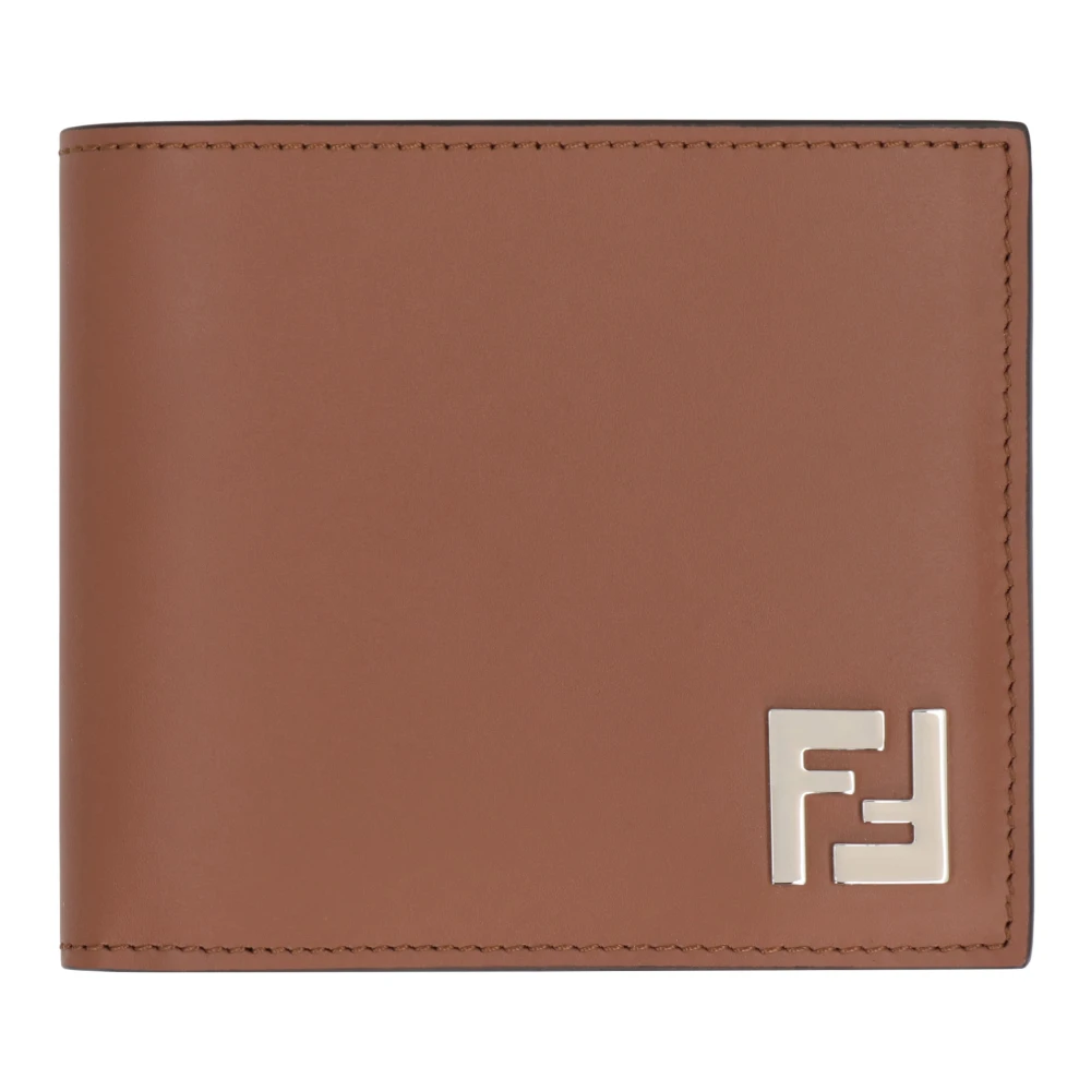 Fendi Men's Brown Wallets & Cardholders, One Size, Classic Bi-Fold Wallet With Coated Details