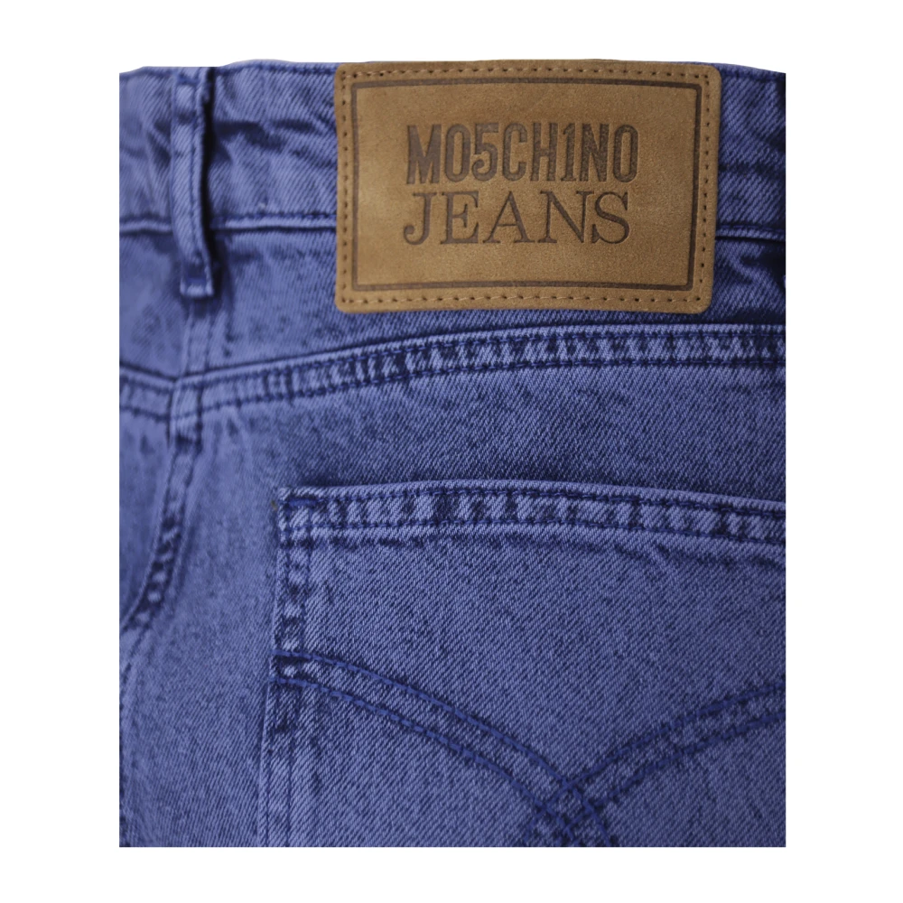 Moschino Blauwe Flare Jeans Met Rafelrand Blue Dames