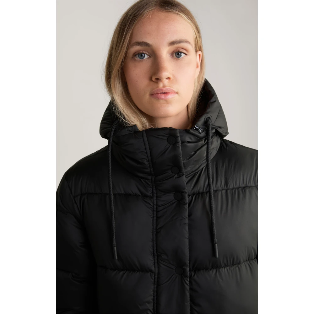 Joop! Zwarte Lange Damesjas met Afneembare Capuchon Black Dames