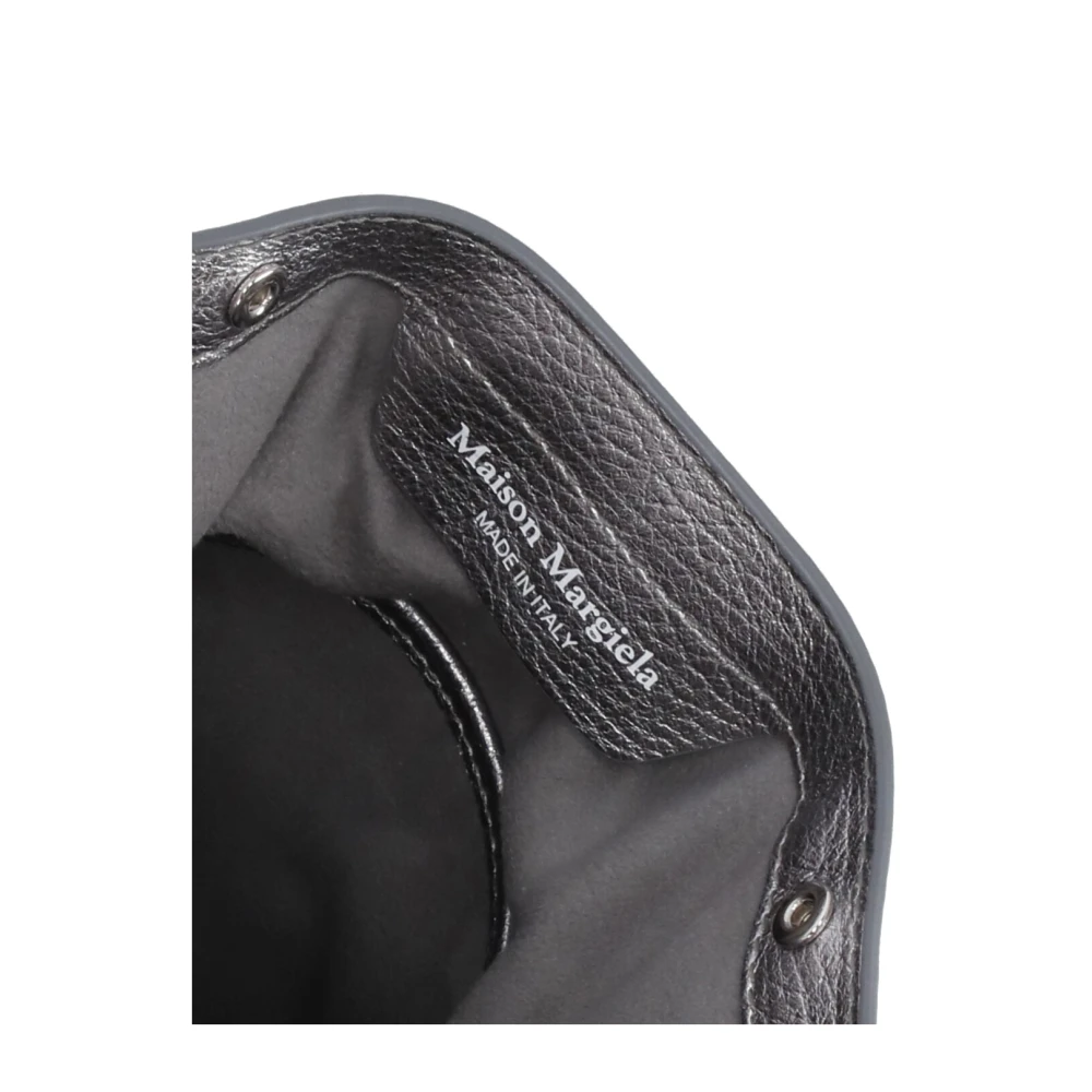 Maison Margiela Zilveren Schoudertas van Pebble Leer Gray Dames
