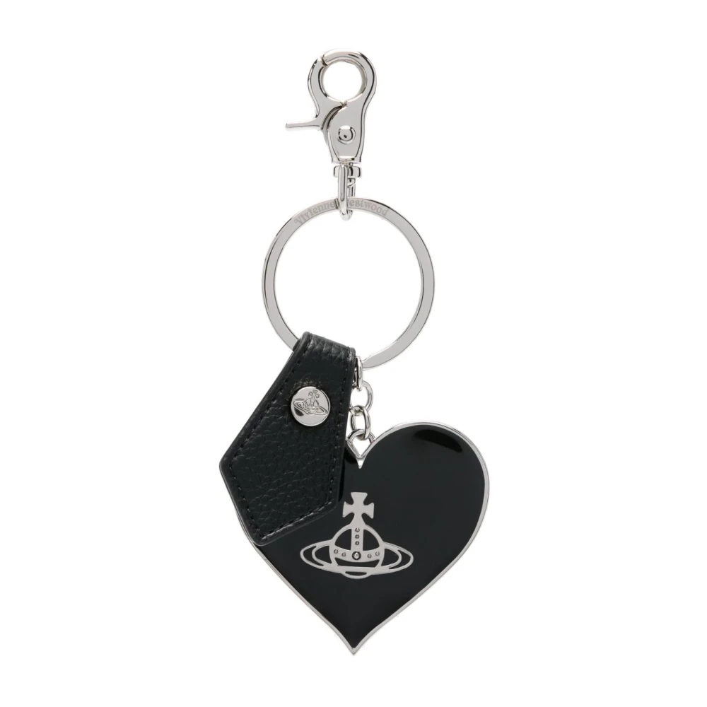 Vivienne Westwood Women's Black Mirror Heart Orb Keyring - Keychains - One Size - Accessories