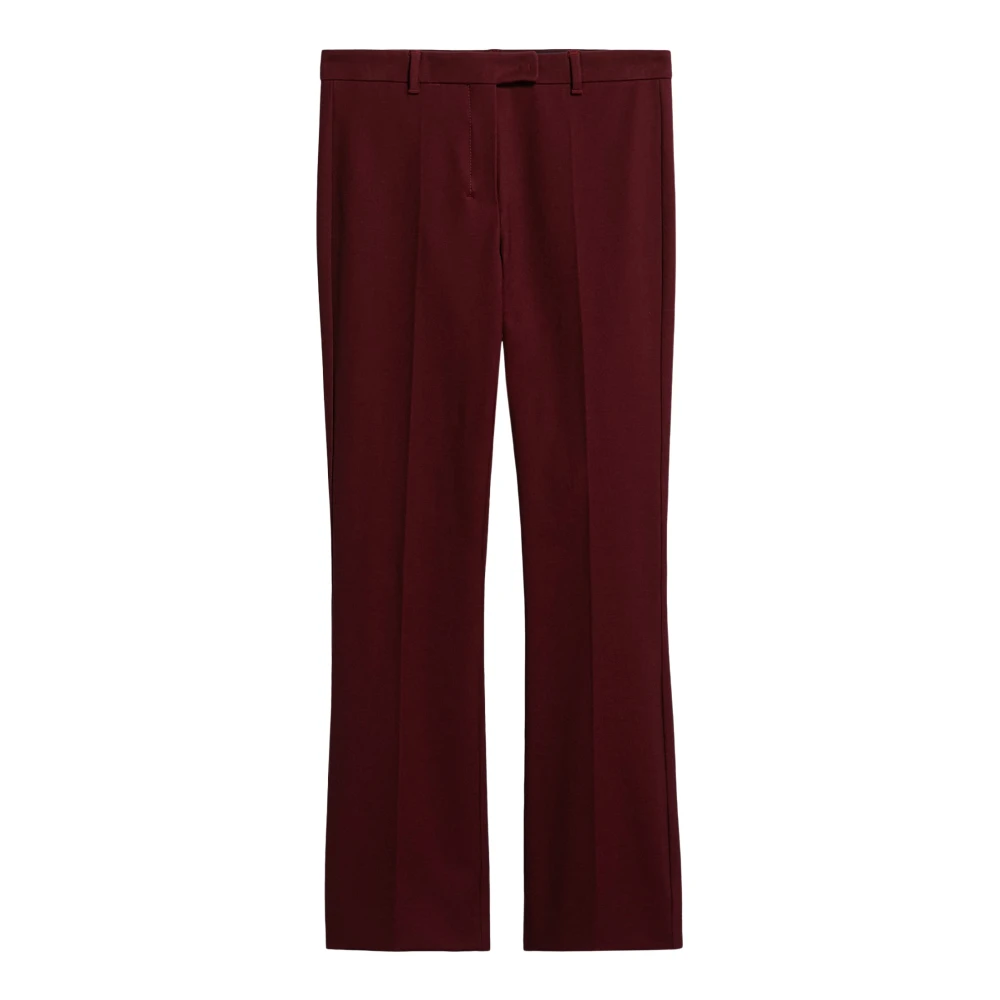 Max Mara Wijd uitlopende polyester broek Red Dames