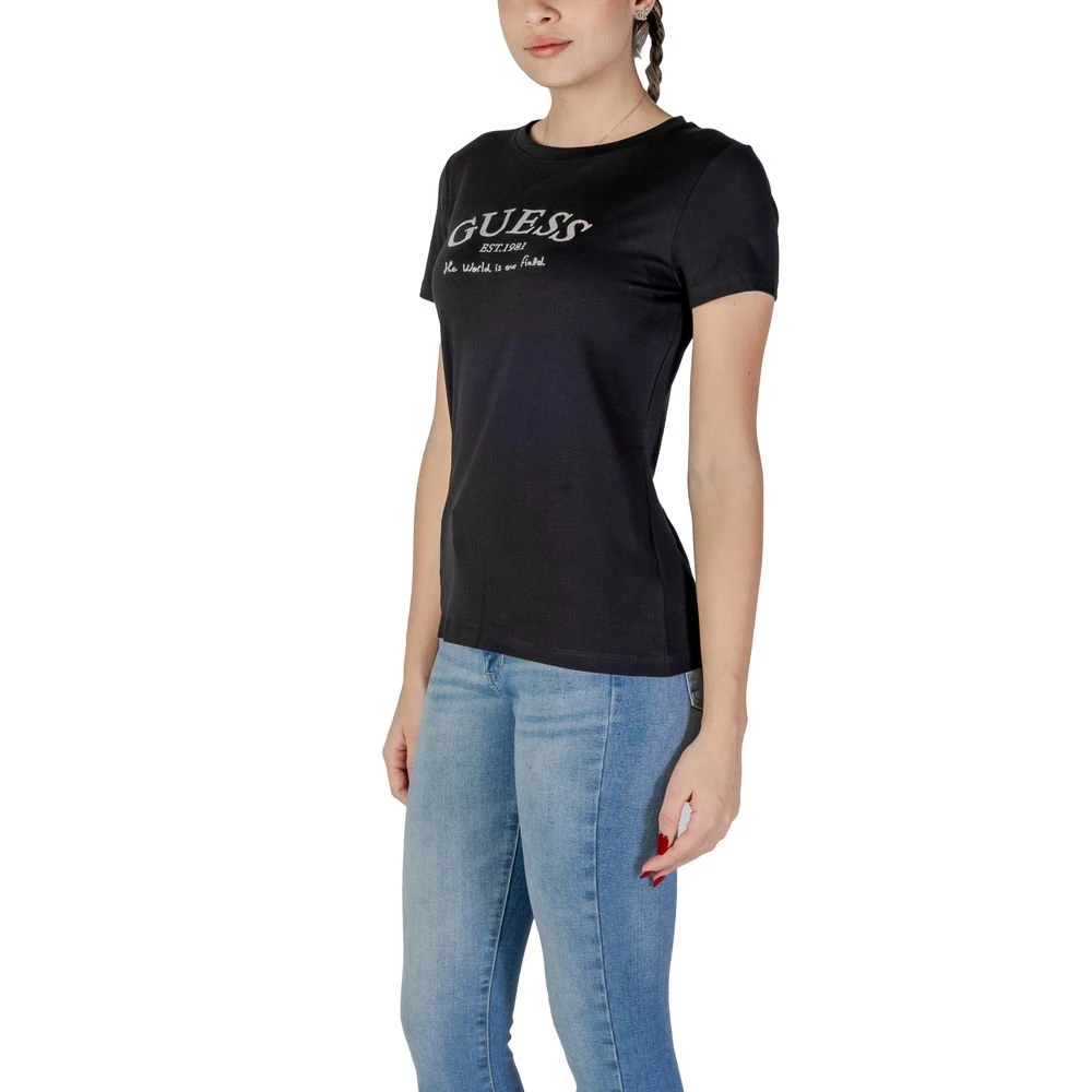 Guess Zwarte Katoenen Dames T-shirt Black Dames