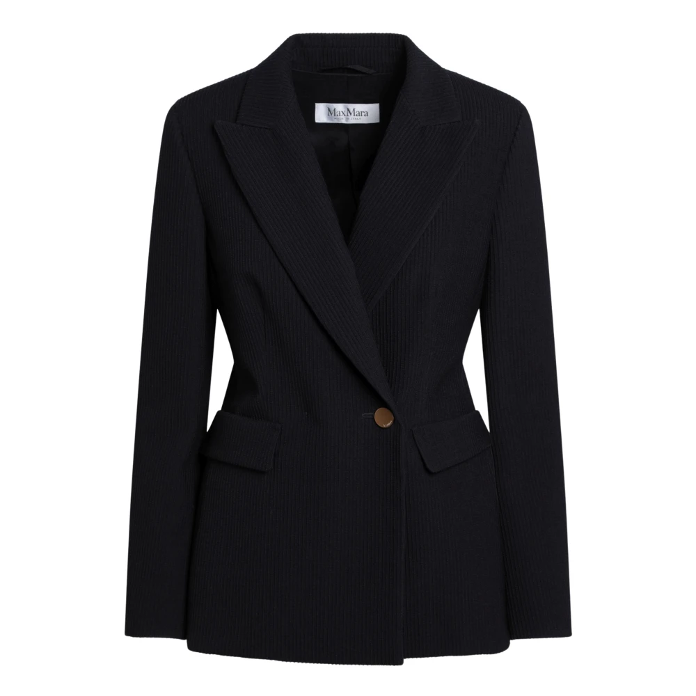 Max Mara Single-Breasted Jas Blue Dames